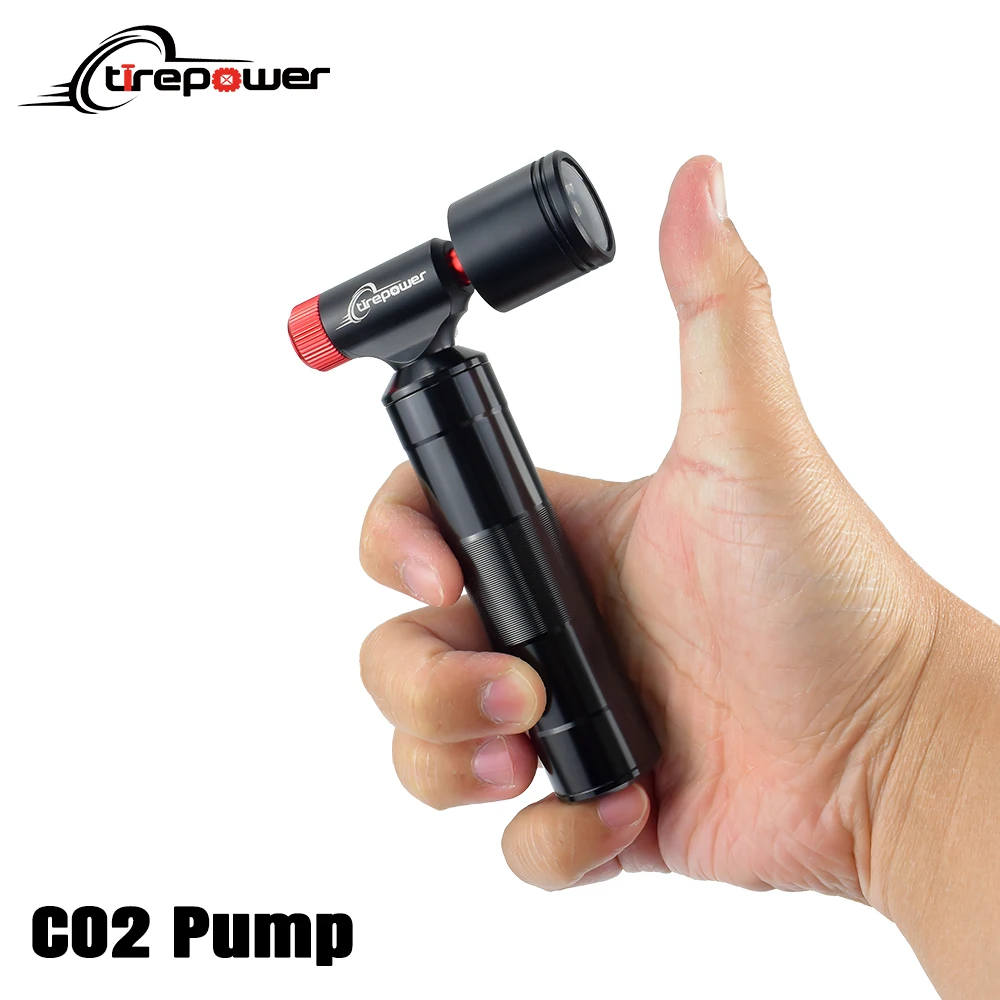 

Black Head CO2 Pump with Clear Pressure Gauge Aluminum Alloy Bike Air Mini Cycling Bicycle CO2 Inflator for Road Bikes MTB Bikes