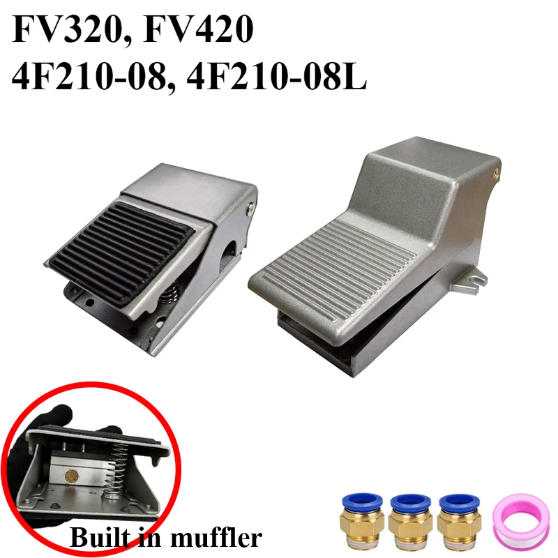 FV320 FV420 4F210-08L Air Control Switch 2 Position 5 Way Reversing Pneumatic Foot Pedal Valve For Cylinder