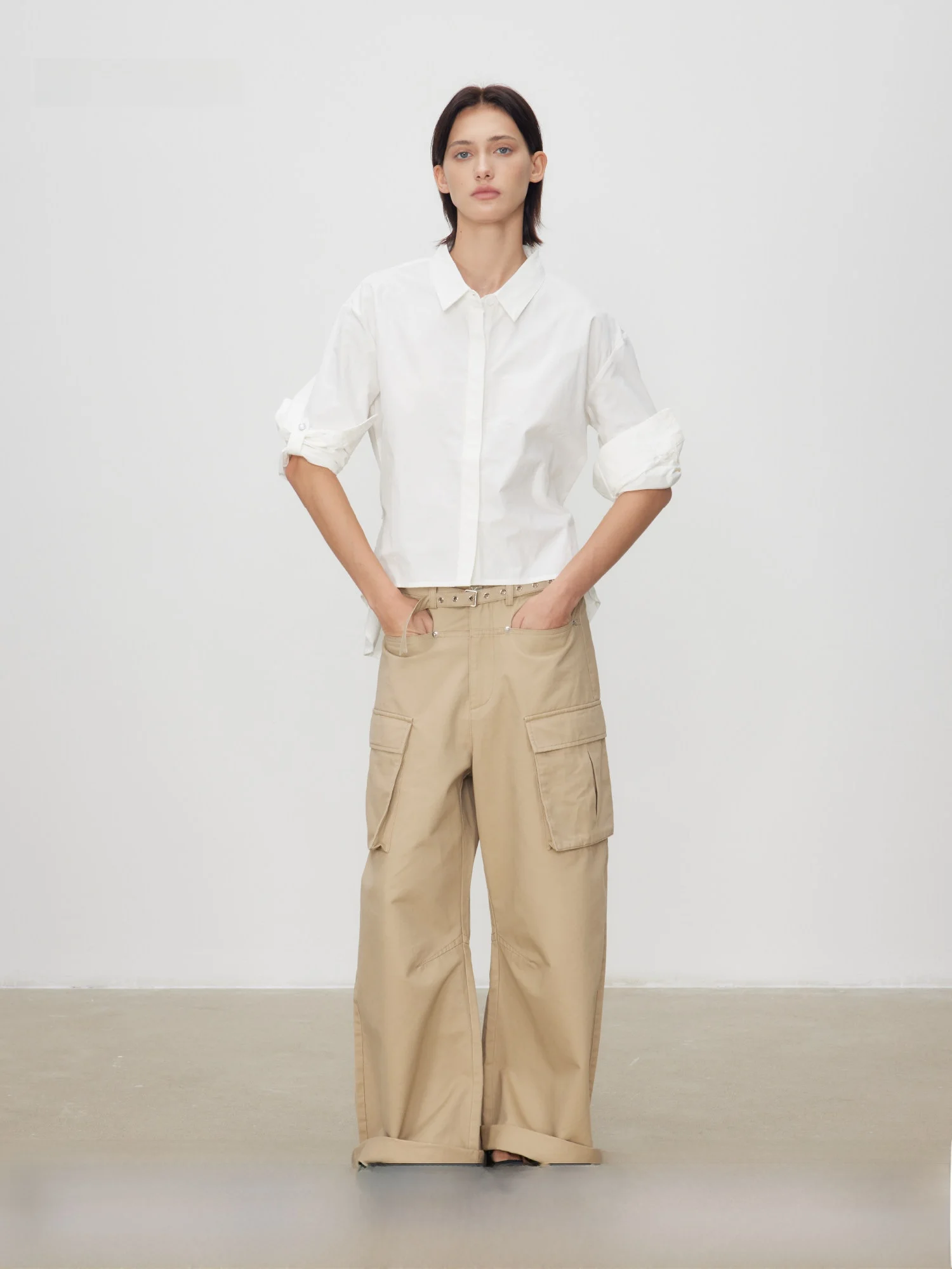 

Женская летняя повседневная рубашка KIP MERCI из чистого хлопка, свободного кроя, с отложным воротником, дышащая, комфортная, с длинным рукавом