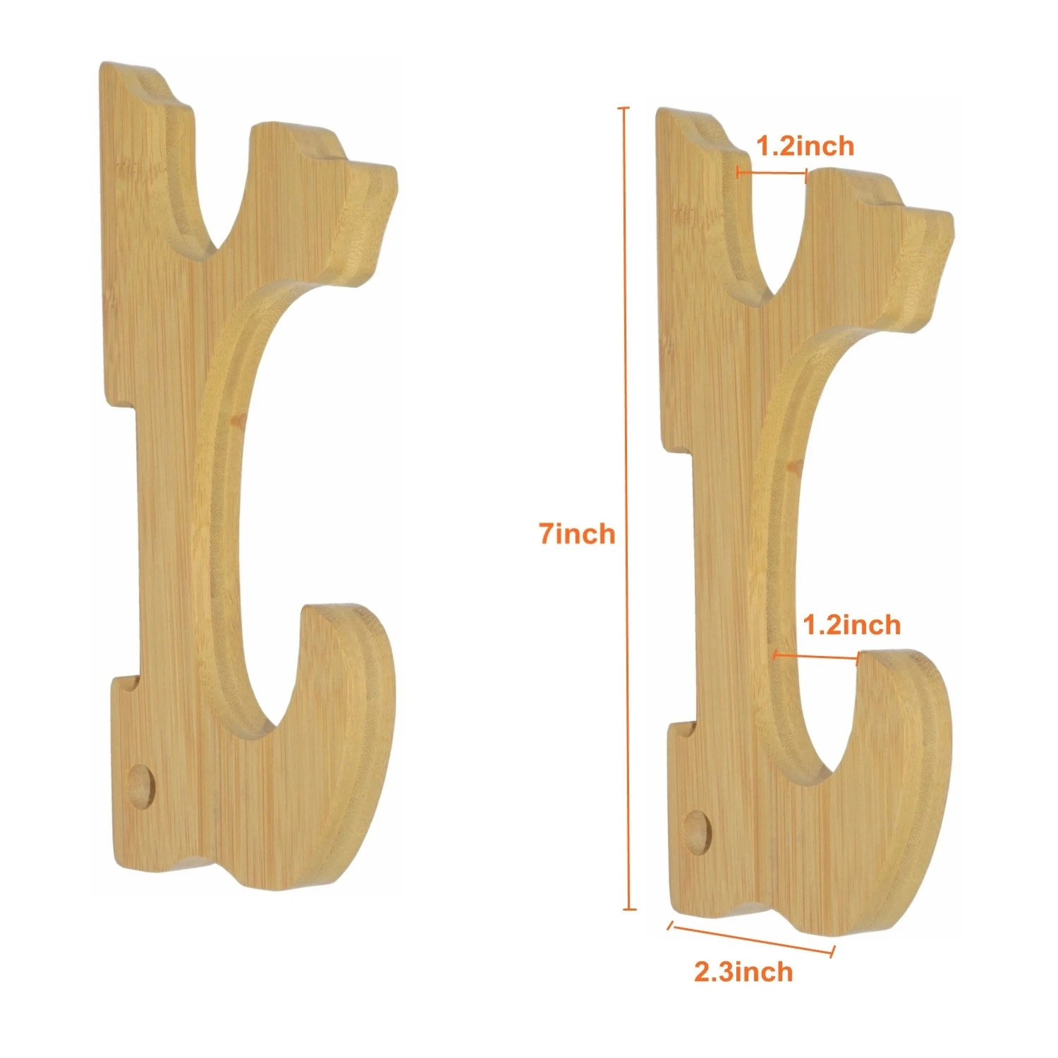 2/Set Bamboo Sword Display Rack Wood Finish Sword Hook Wall Mount Samurai Sword Hanger for Katana Wakizashi Tanto Genji