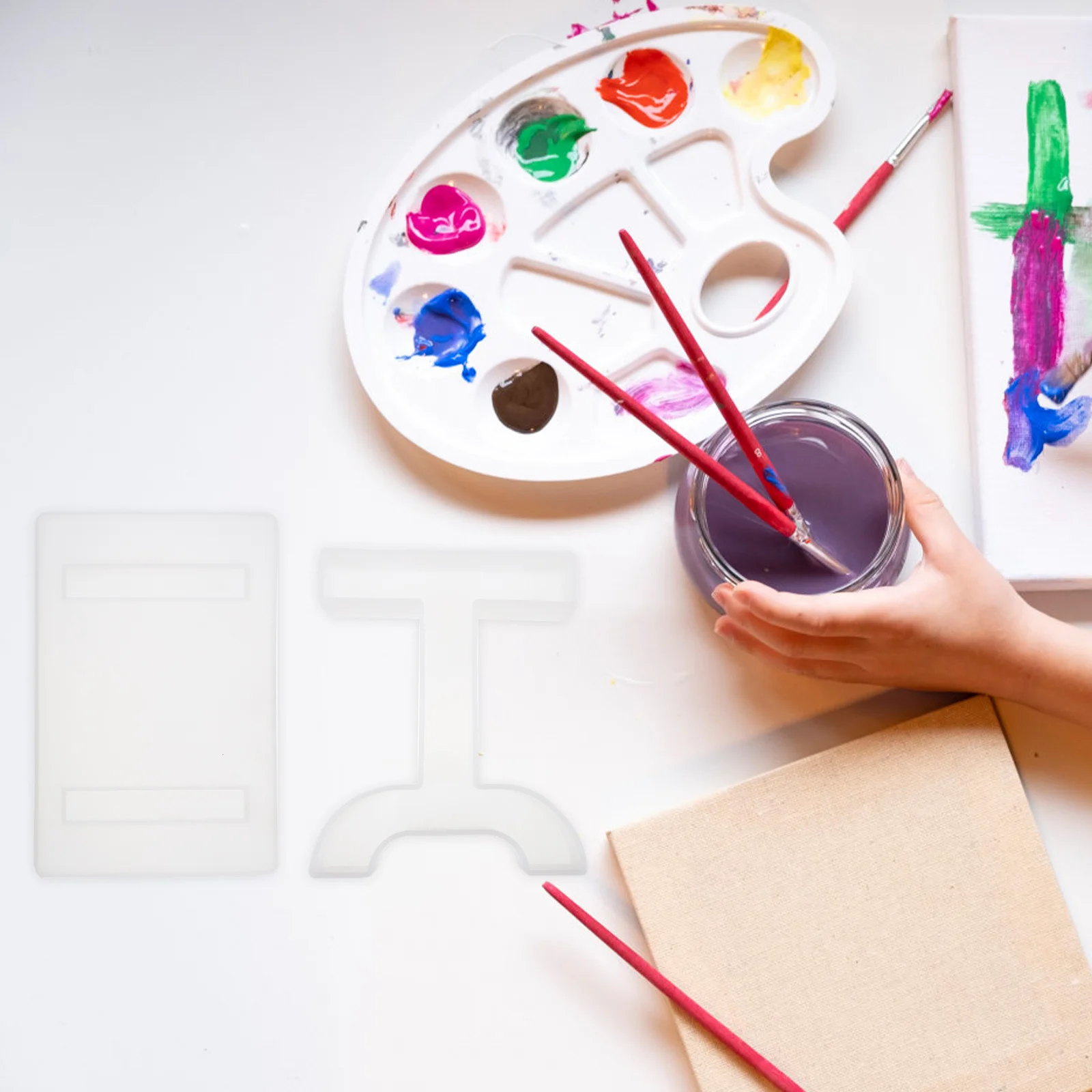 2Pcs Crystal Epoxy Mini Stool Molds Flexible DIY Table Making Mold for Handmade Crafts Desktop Decor Resin Casting Mold