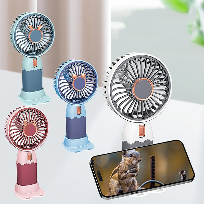 

1PC USB Rechargeable Mute Cooler Cartoon Fan Mini USB Rechargeable Desk Portable Handheld Fan Small Cooling Fan