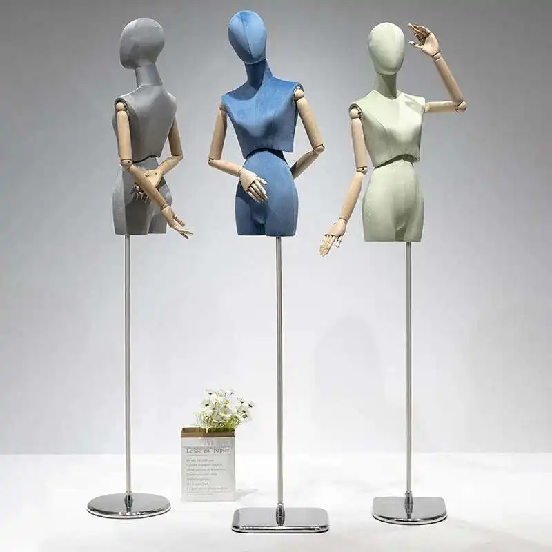 

Clothing Store Velvet Mannequins Props Women's Clothing Half-length Window Display Stand Colorful Full-body Wedding Dress Model