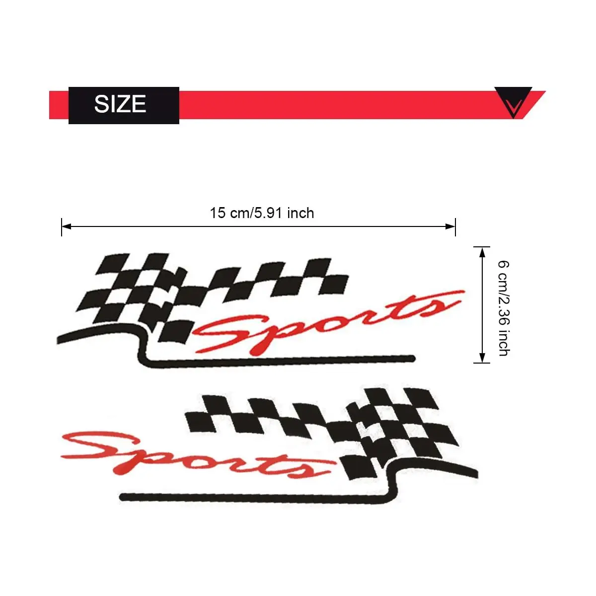 1Pair Checkered Racing Flag Waterproof Vinyl Decals for Car Side Mirror