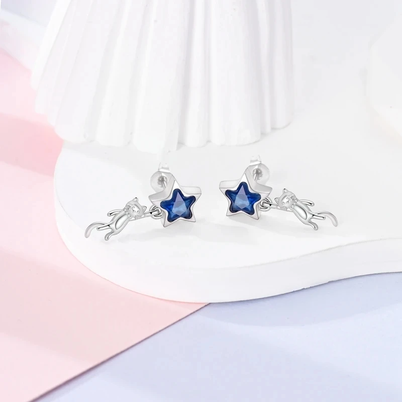 Earrings 925 Silver Animal Series Earrings Rabbit Elephant Trojan Panda Owl Stud Earrings for Original Women Party Jewelry Gift
