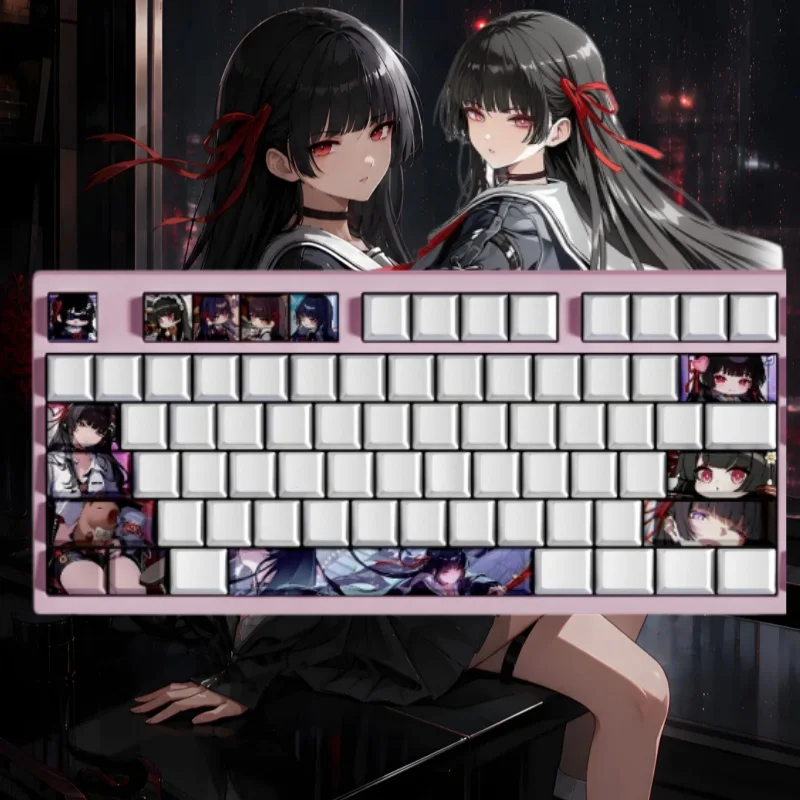 NEW Kuchiba Chisa Theme Anime Keycaps Mechanical Keyboard PBT Customized Cute Keycap PC Gaming Keyboard Accessories Gift Collect