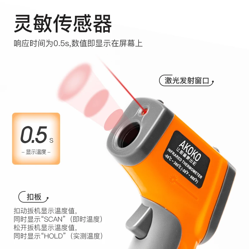 يده مسدس درجة الحرارة الشوكولاته التحكم في درجة الحرارة المطبخ الخبز التجاري درجة حرارة الزيت ميزان الحرارة عالية #3