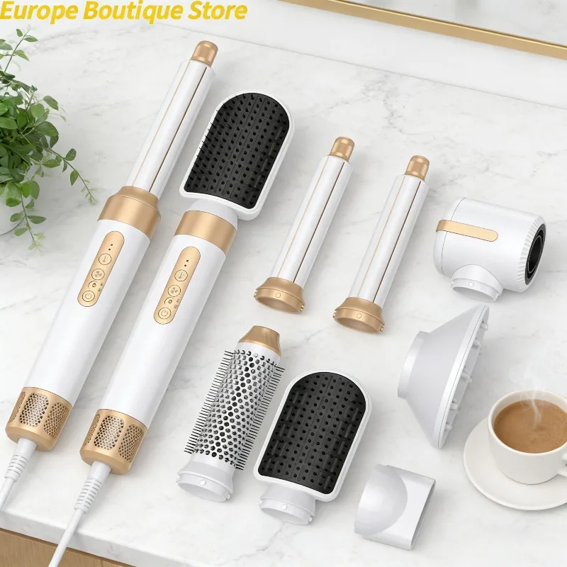 

7 In 1 Hair Dryer Brush Brushless High Speed Hair Dryer with Diffuser Ionic Blow Dryer Hot Air Styling Comb Auto Hair Curler