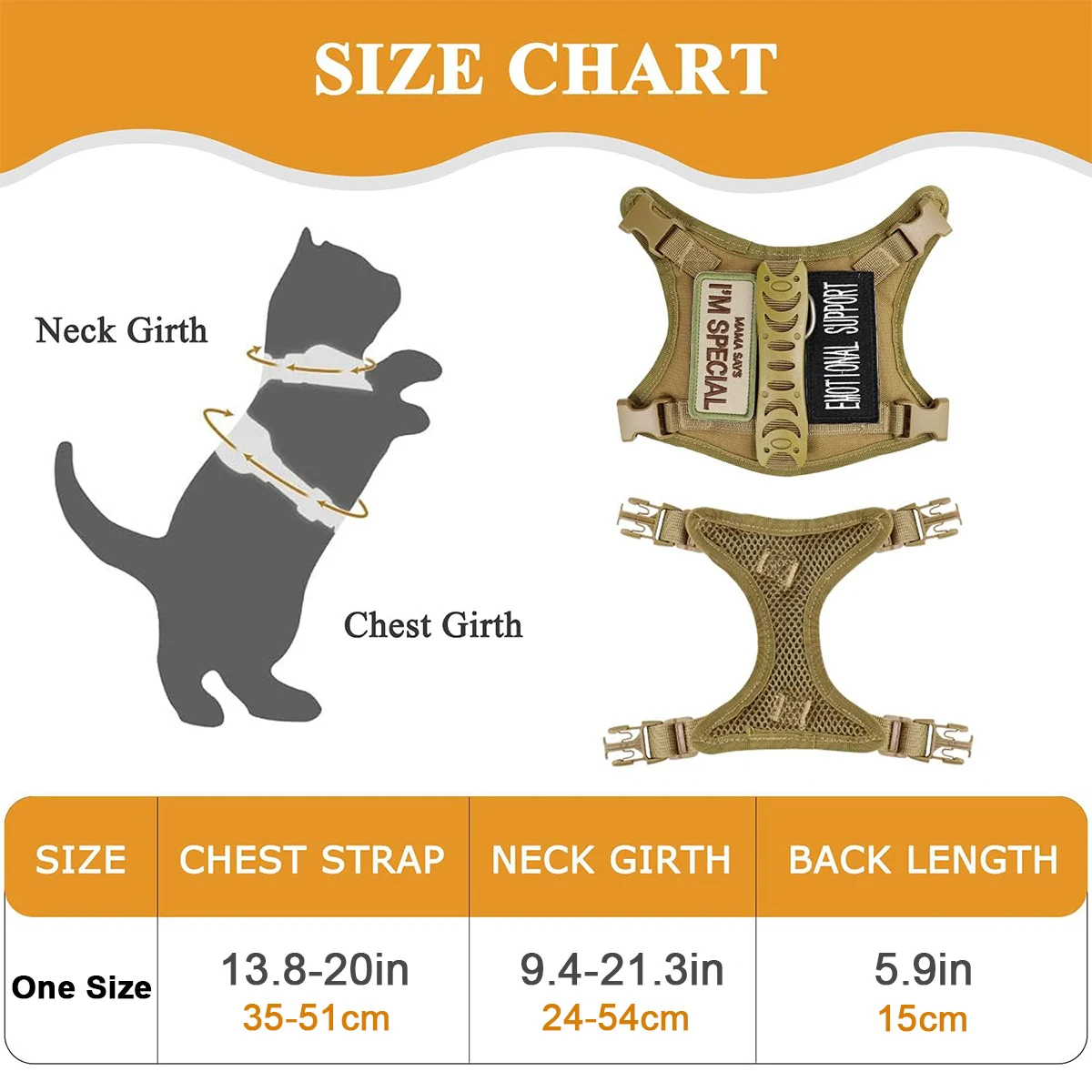 Tactical Cat Harness with Patches Puppy K9 Vest Soft Mesh Adjustable Pet Vest with Handle Harness for Small Dog Working Training