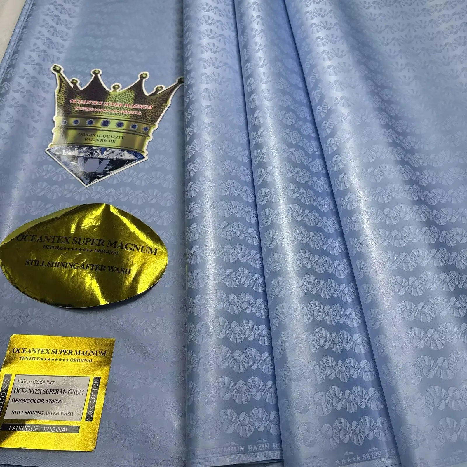 Original Premium Soft Men's Clothing Bazin RICHE 100% Cotton Fabric Hot Sale African Jacquard Guinea Brocade Fabric 5Yards 16A68