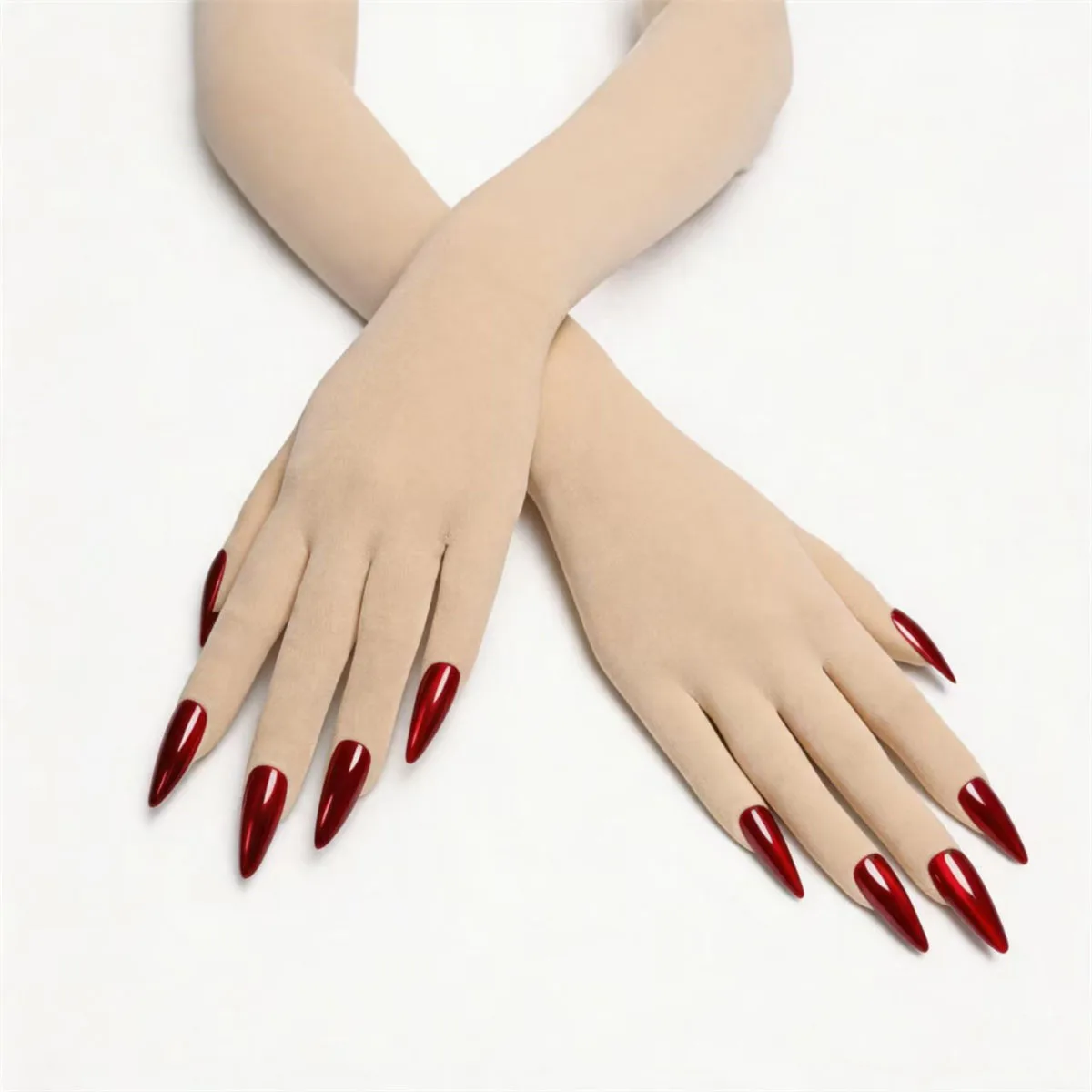 Ultra-thin Seamless Stocking Gloves - 3D Cat-eye Nail Covers - Fashion Five-finger Stocking Gloves - Decorative Gloves