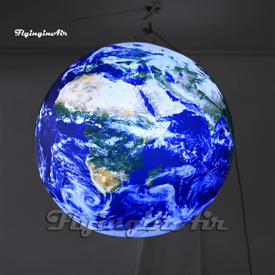 

Large LED Inflatable Earth Balloon Blue Planet Hanging/Ground Air Blow Up Globe Ball With Light For Party Decoration