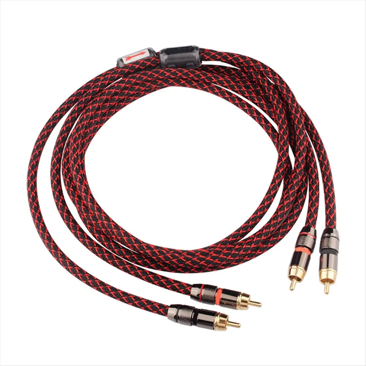 【Cable】 1 Pair Audio Cable 2 to 2 Interconnect Cables HIFI Stereo 4N OFC Male to Male for Amplifier TV Car Audio