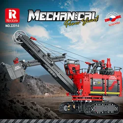 Reobrix 22014 Front Shovel Rope Excavator Model Rc APP Remote Control Engineering Series DIY Toys Building Blocks Gift For Boys