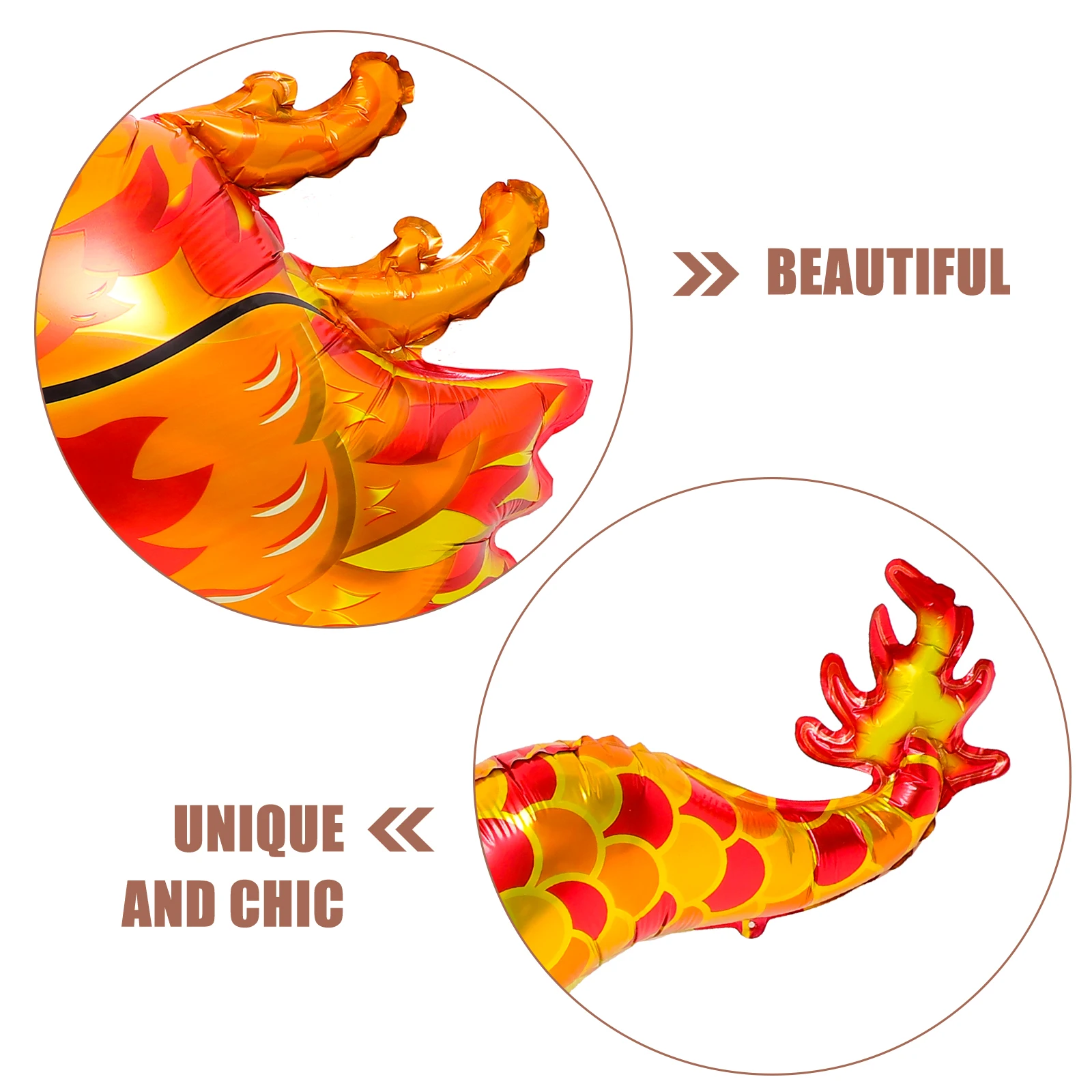 

5Pcs Chinese Dragon Balloons Aluminum Foil Dragon Shaped Party Decor for Chinese New Year Festival Celebration