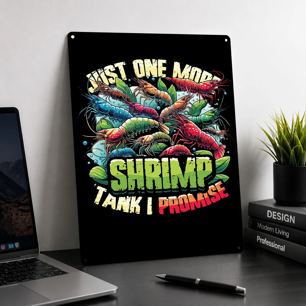 Shrimp Breeding Tank Personalized 3D Textured Metal Poster Wall Art Vintage Tin Signs for Decor Room Decoration Cozy House Home