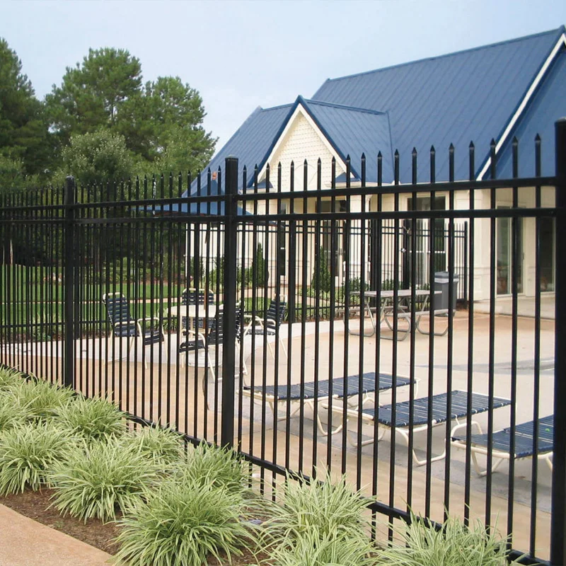 High Quality 6x8 Galvanized Steel Fence Iron Pipe Fence Panel Steel Rod Fence
