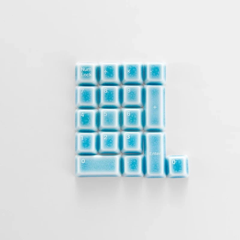 Numeric Keypad Ceramic Keycap Digital Zone C Set 18pcs Custom Keycaps for Mechanical Keyboard Caps Transparent Key Caps PC Gifts