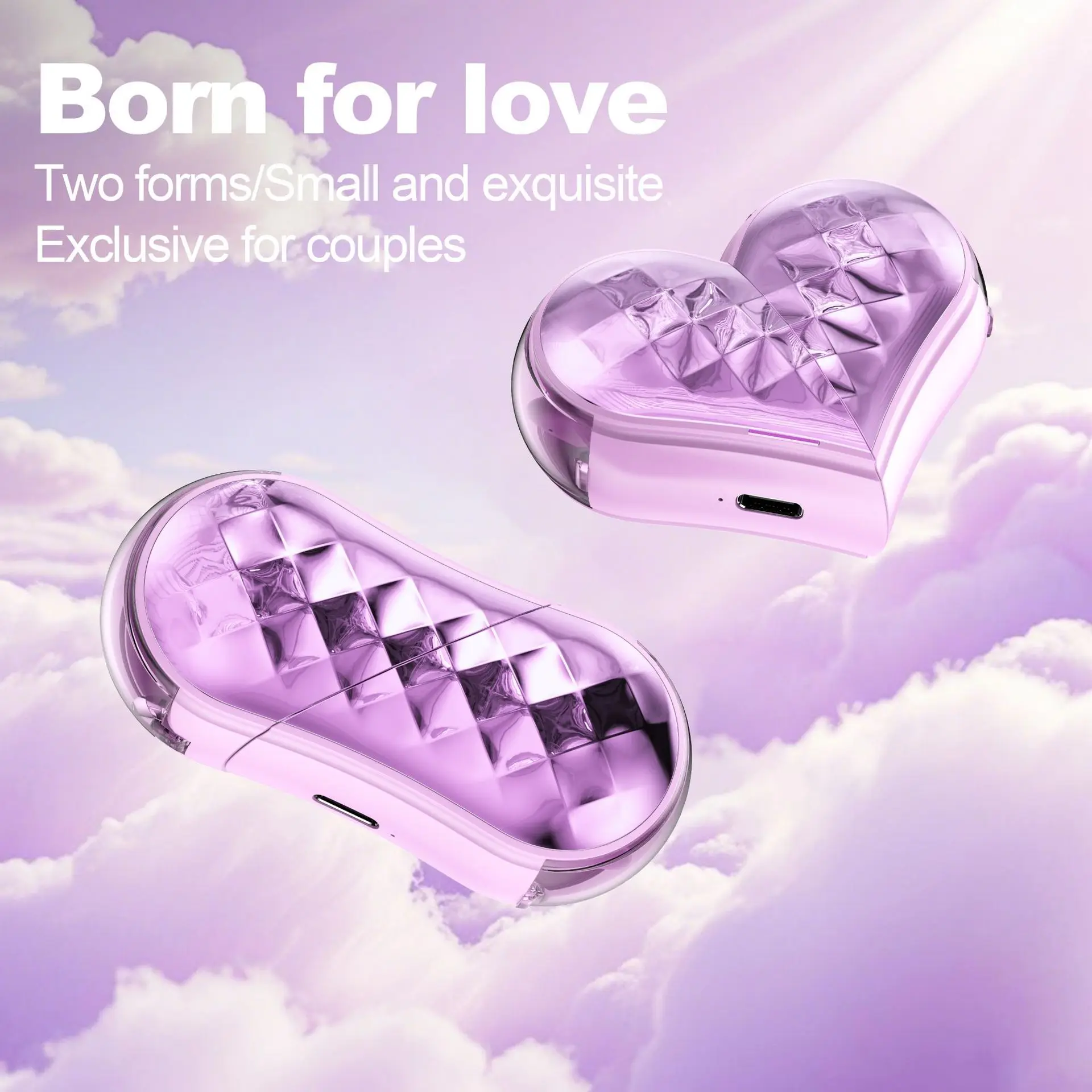 Deformable Heart-shaped Earphones Rotatable Deformation Half In Ear Style Call Noise Reduction Cute Headphone