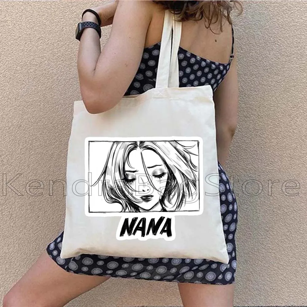 NANA Osaki Classic Anime Canvas Shoulder Tote Bag Ren Honjo Miwako Arashi Floral Nana Life Gifts Harajuku Shopper Cotton Handbag