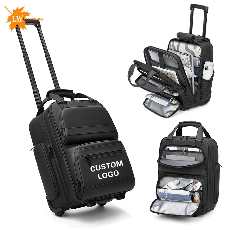 Customized Wheel Backpack With Logo Large Capacity Dry Wet Separation Backpack Men's Business Travel Boarding Backpack Wholesale
