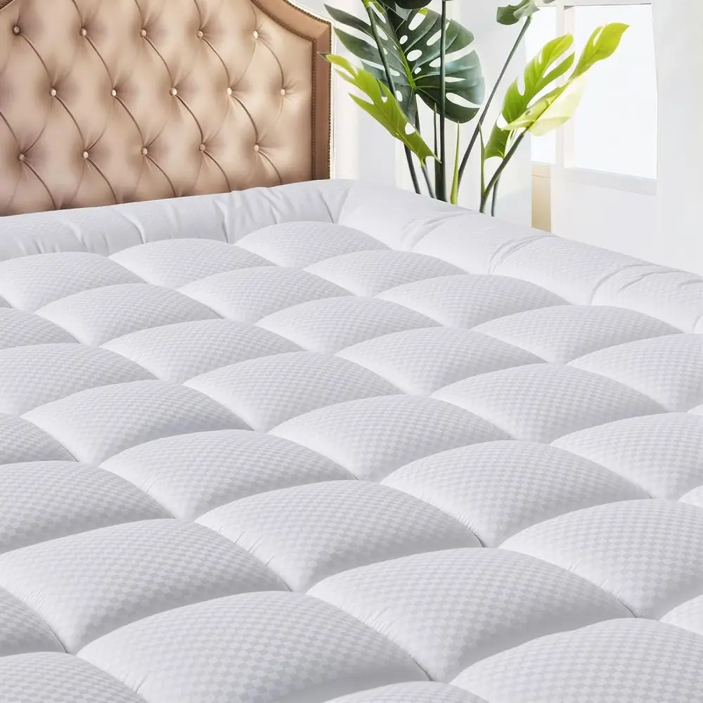 Cooling Breathable Mattress Pad, Quilted Mattress Protector, Pillow Top Mattress Cover, 8-21 Deep Pocket, Soft, Hypoallergenic,