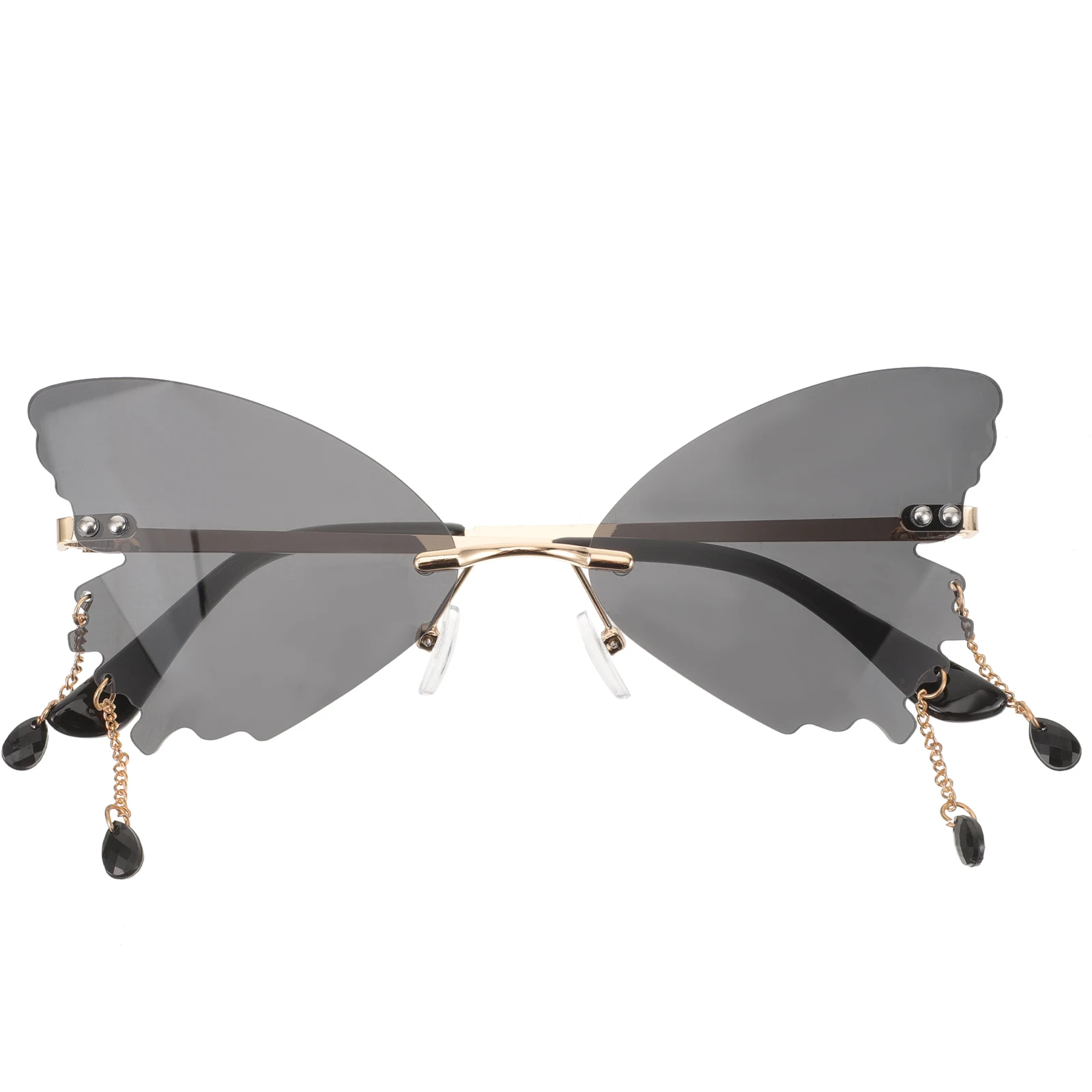 

1 Pair Butterfly Frameless Sunglasses For Women Men Party Beach Disco 90S Style Cool Rimless Glasses Pc Material Fashion