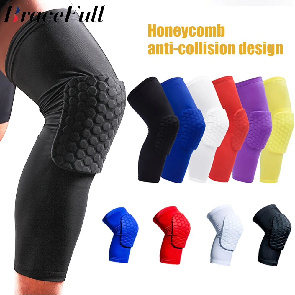 

1PC Honeycomb Knee Pads Basketball Sport Kneepad Volleyball Knee Protector Brace Support Football Compression Leg Sleeves