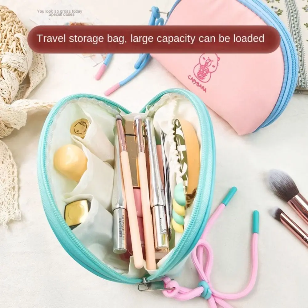 

Color Blocking Capybara Makeup Bag Large Capacity Lightweight Cute Cosmetic Bag Korean Style Waterproof