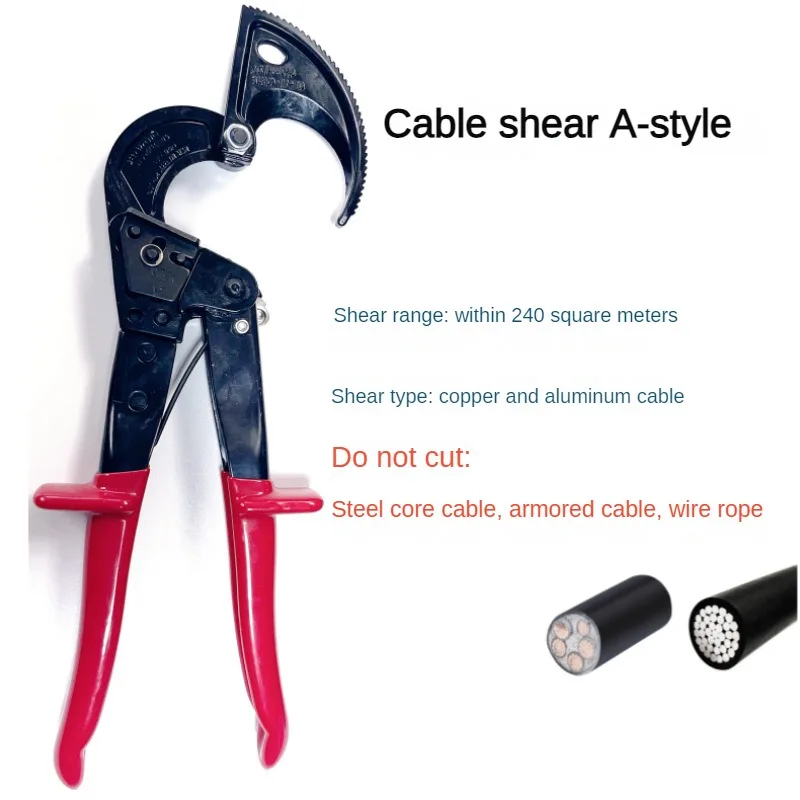 Ratchet Cable Cutter, Heavy Duty Wire Cutter for Aluminum Copper Cable up to 400mm², Ratcheting Wire Cutting Hand Tool