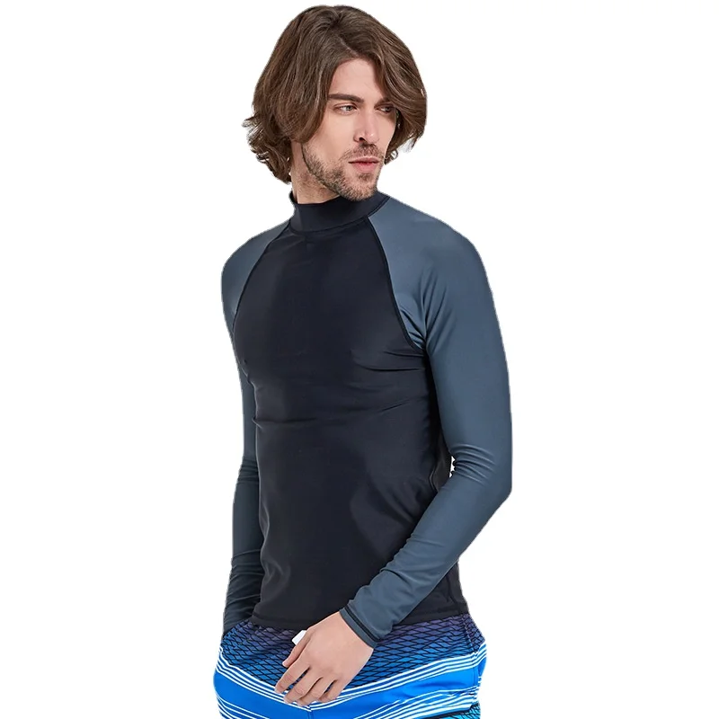 Men Top Lycra Rashguards Long Sleeve Surf Swim Shirt UV Protection Water Sports Rash Guards Diving Swimsuits Plus Size 4XL