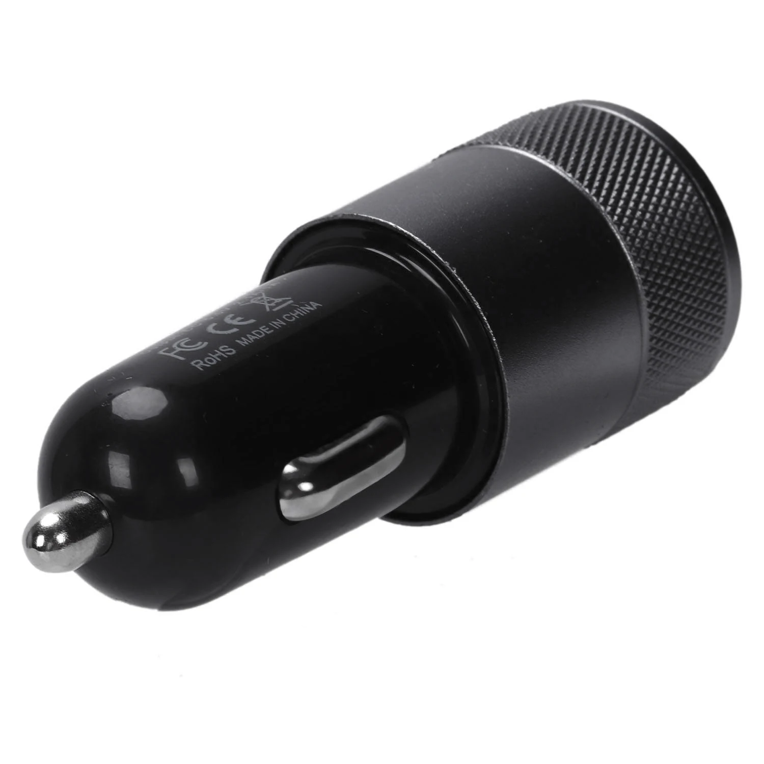 

2.1 Ah Dual USB Blu-Ray Car Charger Aluminum Alloy Car Charger 2.5 X 2.5 X 6Cm-M54K