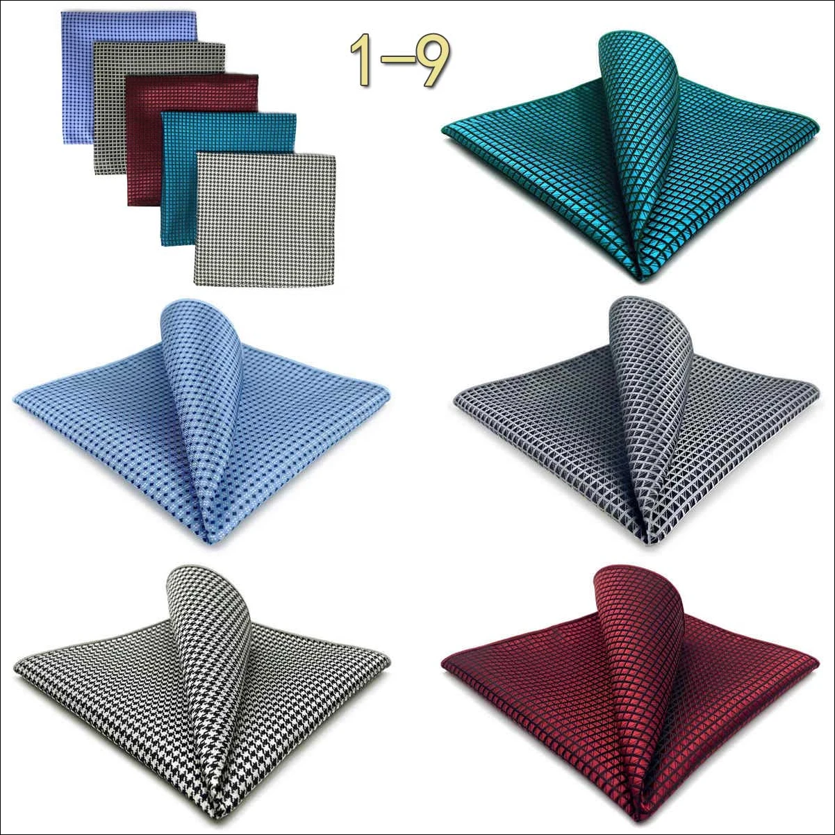 5 Pack Mens Suit Pocket Square Handkerchief Set Various Hanky Lot Classic Gentlemen Wedding Gift Accessories Large Dropshipping