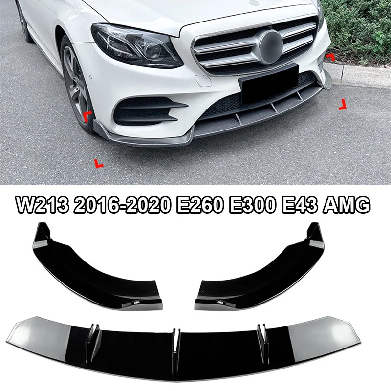 

Front Bumper Lip Splitter Diffuser Body Kits Spoiler Bumper Guard For Mercedes Benz E Class W213 2016-2020 E260 E300 E43 AMG