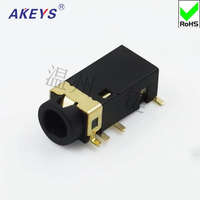 10 PCS PJ-342G headphone switch 3.5MM 5 foot patch without pin earphone Jack audio receptacle