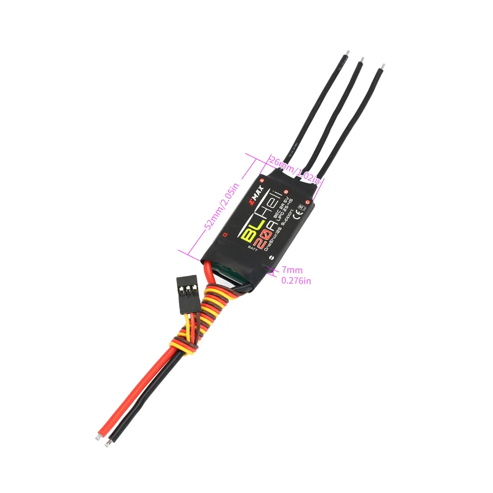 EMAX BLHeli 80A 60A 50A 40A 30A 20A 12A ESC für RC Multirotor Flugzeug Starrflügel FPV Racing Drone QAV250 QAV210 DIY Teile – Detail 12