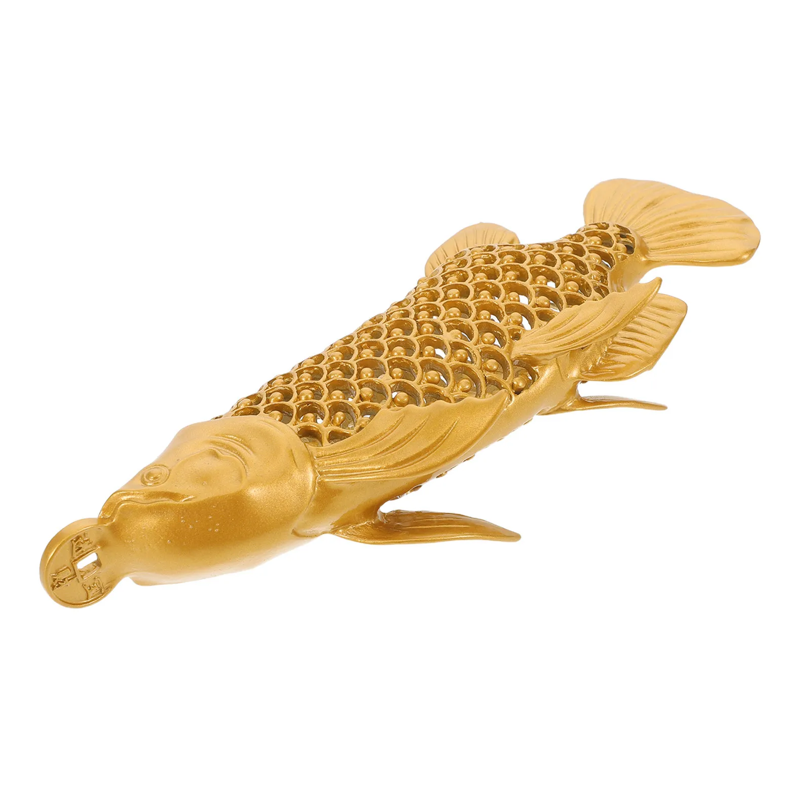 

Brass Fish Realistic Carp Sculpture Chinese Style Tea Pet Ornament For Home Office Decor Kitchen Display Indoor Decoration