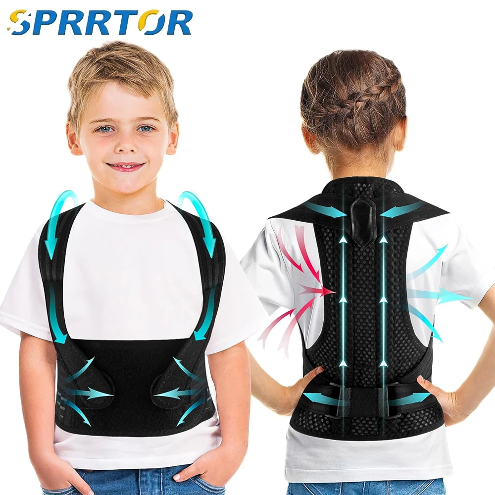 

Children Adjustable Posture Corrector Back Support Boy Girls Shoulder Belt Rectify Spine Straight Correction Back Support Brace