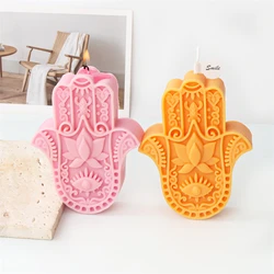 1pc DIY Silicone Candle Mold, Hamsa Hand Shaped Silicone Mould For Soap Resin, Candle Making Supplies Tool