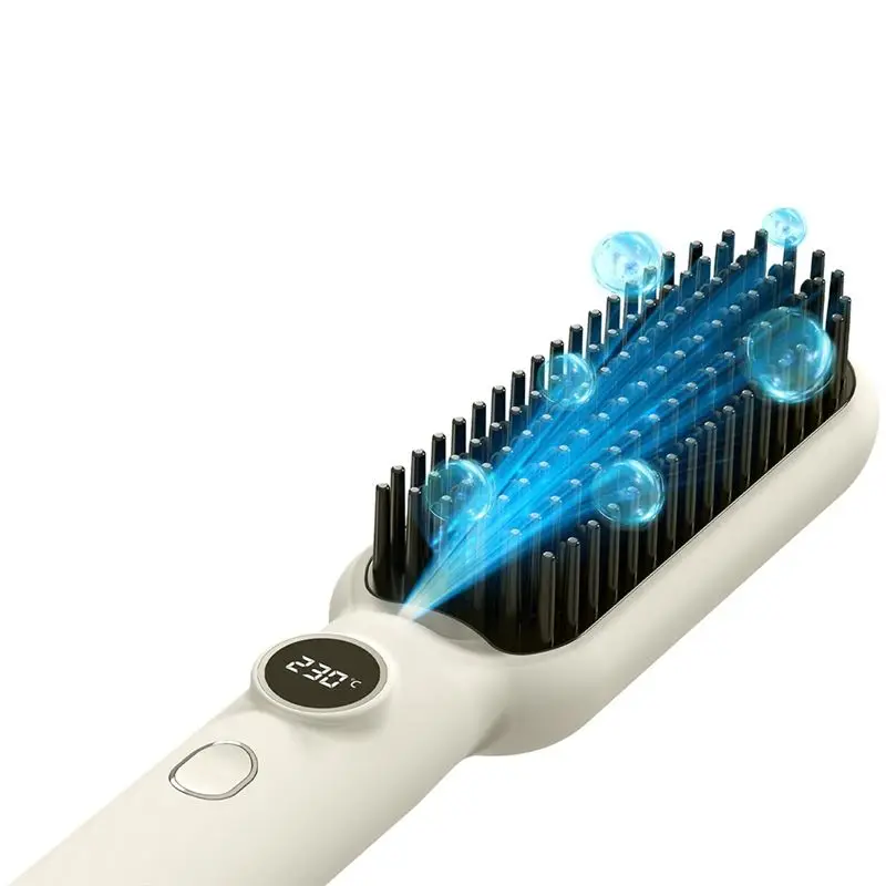 B06B-5 Temperature Settings Hair Straightener Comb, 30S Fast Heating, LED Display& Dual Voltage EU Plug