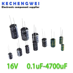 20pcs Aluminum Electrolytic Capacitor 16V 22UF 33UF 47UF 100UF 220UF 330UF 470UF 680UF 1000UF 1500UF 2200UF 3300UF 4700UF