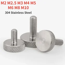 M2 M2.5 M3 M4 M5 M6 M8 M10 GB835 304 Stainless Steel Knurl Flat Head Hand Tighten Thumb Screw Curtain Wall Glass Thumb Bolts