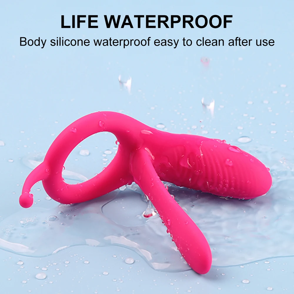  Long Tongue Vibrating Cock Ring for Men Penis Massager 10 Frequency G Point Clitoral Anal Stimulation Erotic Sex Toy for Adult view 3