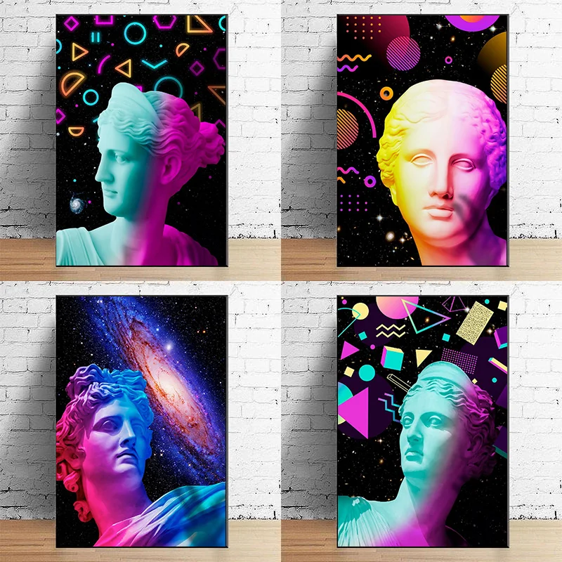 Neon Greek Statue V…