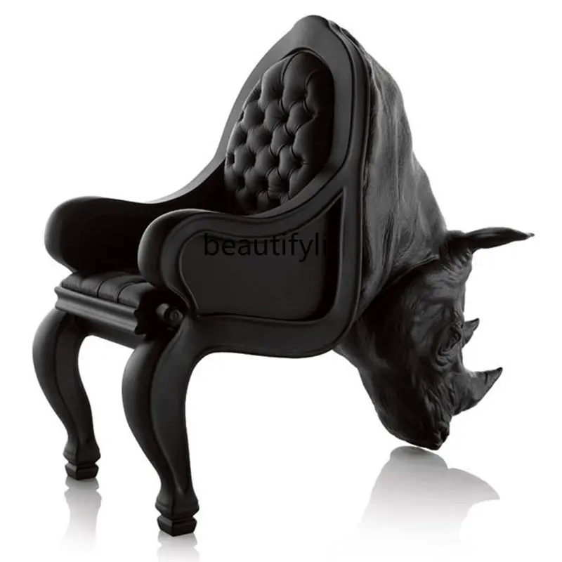 Italian Designer Animal Couch Art Rhino Chair Hall Reception Armchair