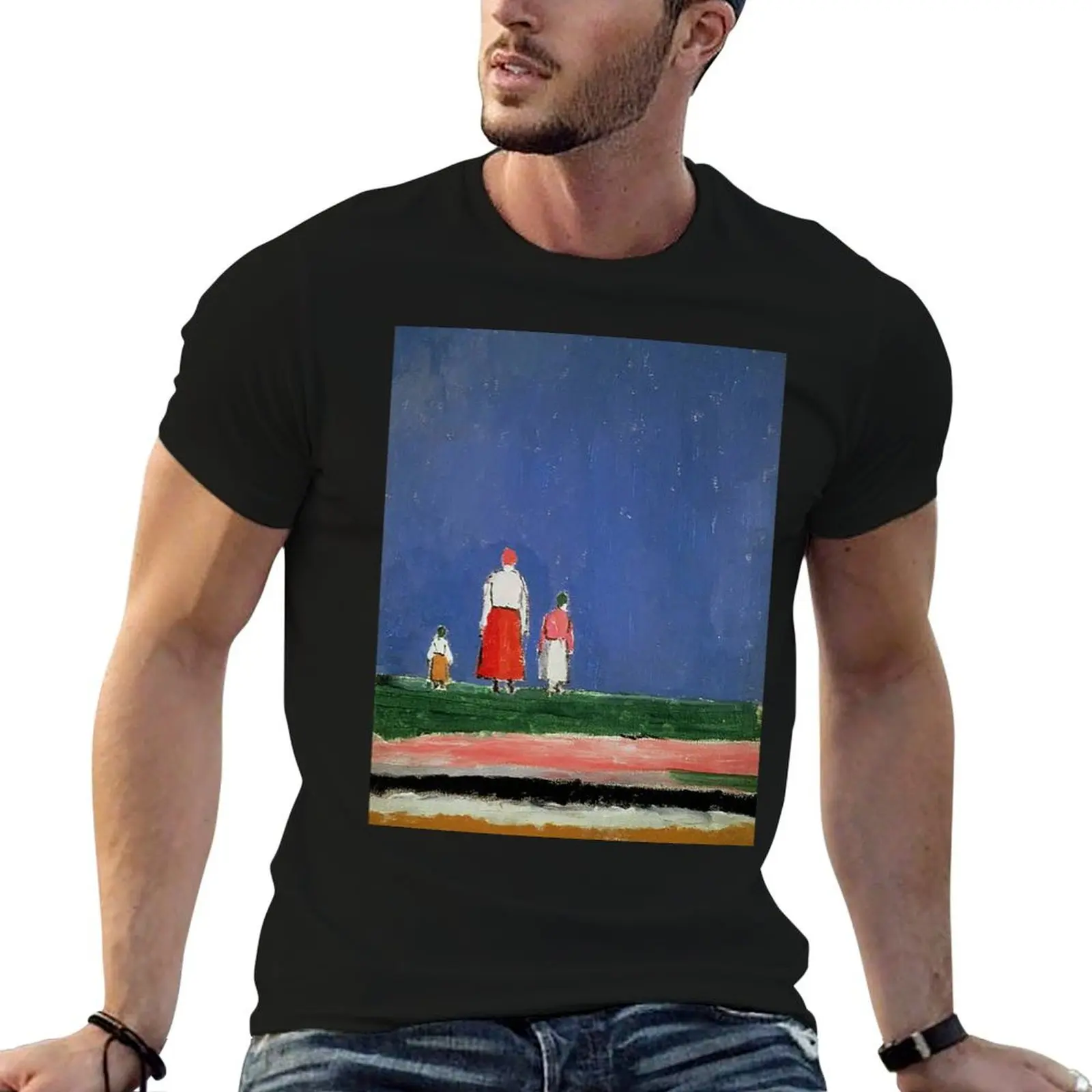 HD - Three figures by Kazimir Severinovich Malevich 1928 High Definition T-Shirt oversized graphic tee T-shirts for men cotton