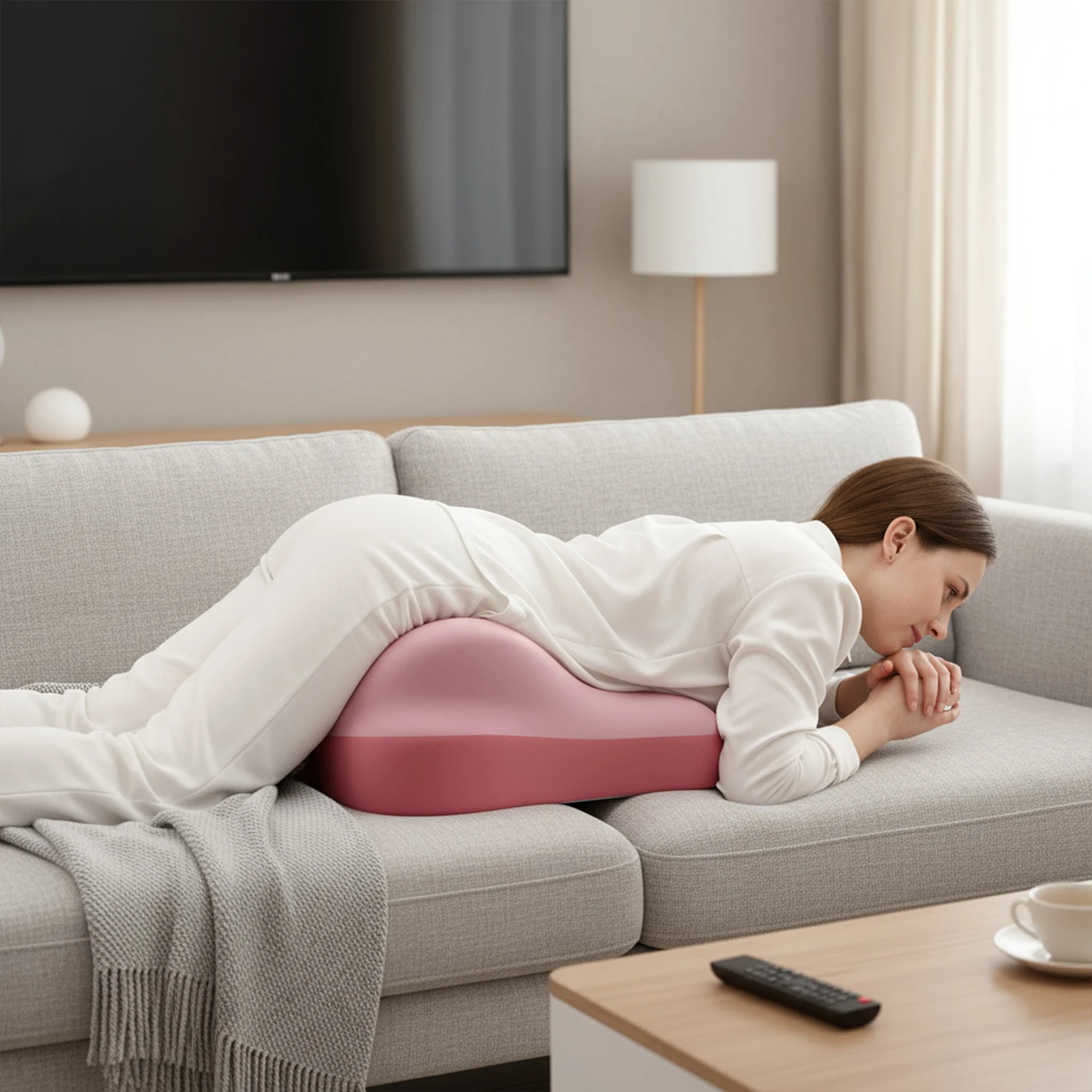 Multifunctional Slope Pillow with Memory Sponge Pregnanly Pillow Breathable Waist Cushion for Sitting and Lying