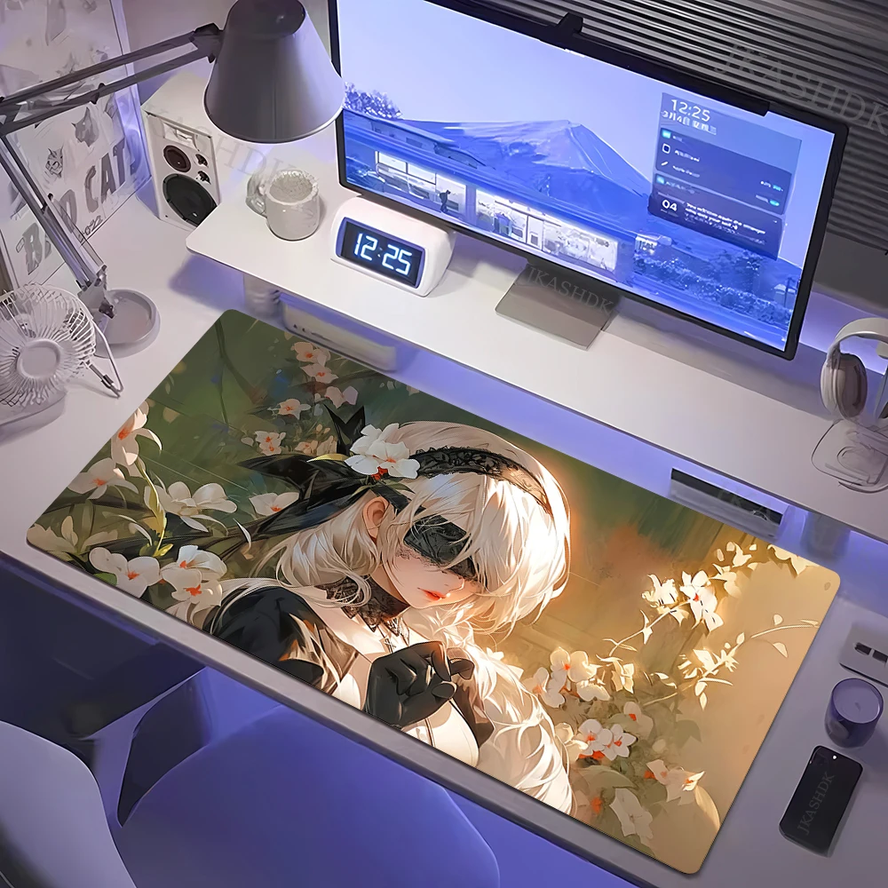 900x400mm Table Mat Keyboard Lock Edge Mouse Pad Gamer Anime Kawaii Girls Mousepad Xxl Gaming Laptops Pc Accessories Rubber Mat