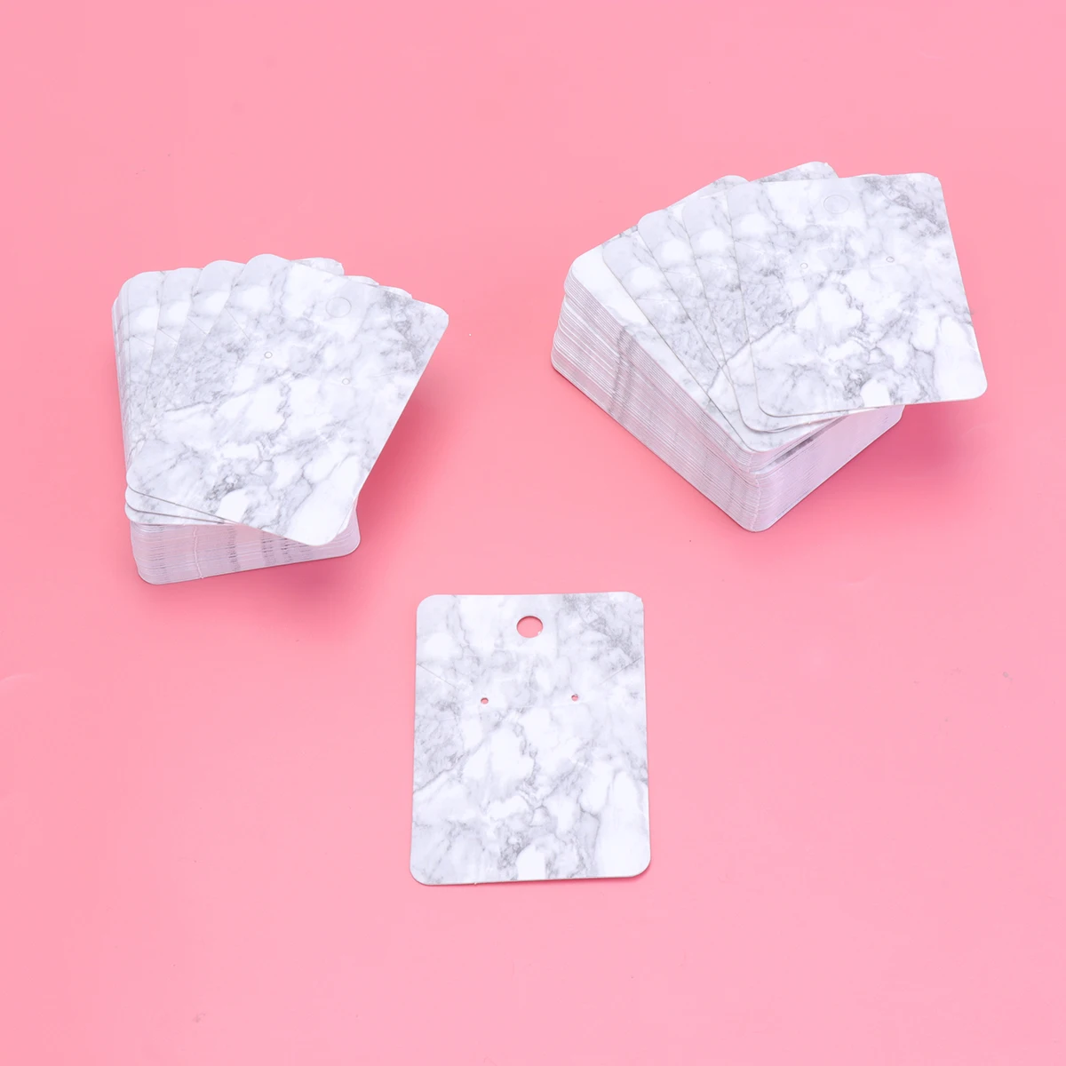 

100 pcs 7X5Cm Jewelry Packaging Card Marble Pattern Earring Holder For Studs Pendants Necklaces Display Storage Gift Box Bag