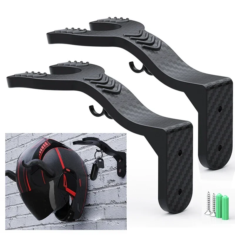 Wall Mounted Helmet Hanger Heavy Duty Metal Helmet Holder Rack, Motorcycle Helmet Display Stand, Kitchen Cabinet Storage Hooks